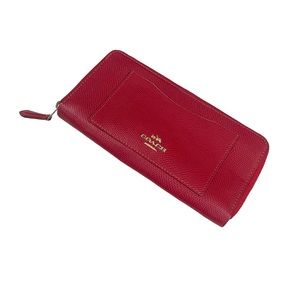 Coach Accordion Zip Wallet Red # F5407